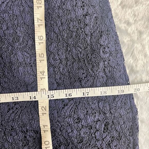 Adrianna Papell Womens Navy Blue Lace Overlay Evening Sheath Dress Size 14 - Picture 7 of 8